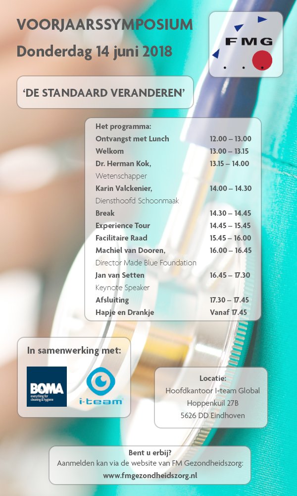 DE STANDAARD VERANDEREN: FM GEZONDHEIDSZORG VOORJAARSSYMPOSIUM 14 juni 2018
