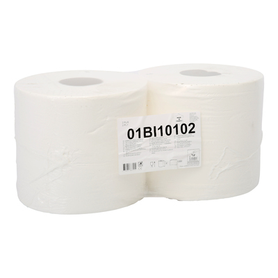 Maxi multirol - zuiver tissue - 2 laags - 300 m x 19.4 cm - 1000 vel - WIT- 2 rollen