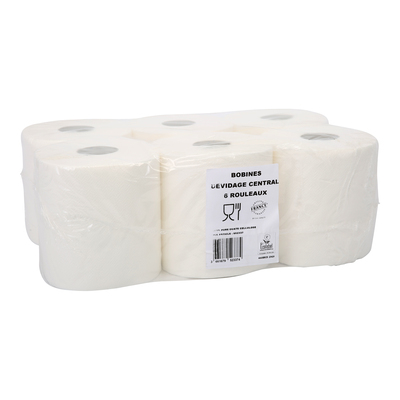 Midi multirol - centre feed - virgin tissue - 2 ply - 103.5 m - 450 sheets - waffled - WHITE - 6 rolls