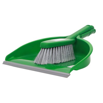 Handveger pvc + vuilblik plastiek - GROEN