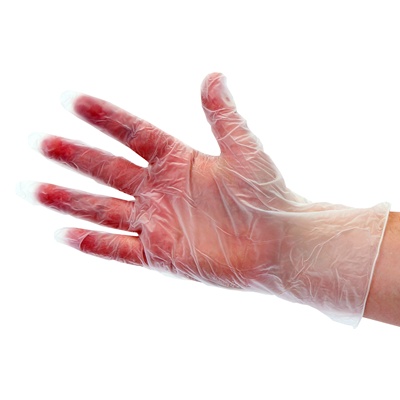 Gants à usage unique en vinyle - non poudrés - BLANC - 100 pièces - LARGE