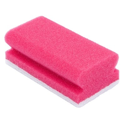 Synthetic scouring sponge - 13 x 7 cm - PINK/WHITE