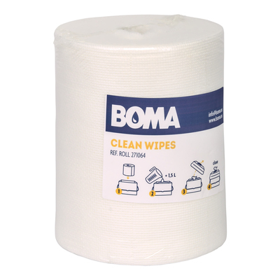Clean Wipes rol - 18.5 x 19 cm - WIT - 250 vel per rol