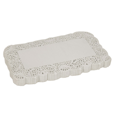 Dentelle rectangulaire blanche