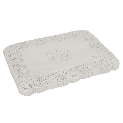 Dentelle rectangulaire blanche