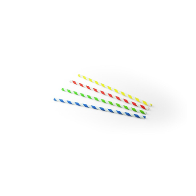 Paille en papier rayée assorti