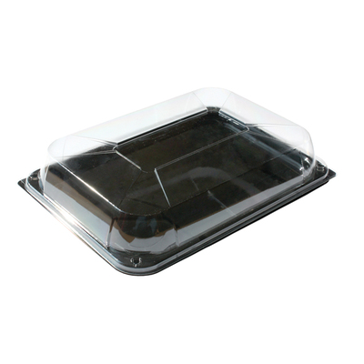 Black Rectangular Tray with Lid 550x370x100mm 25pcs