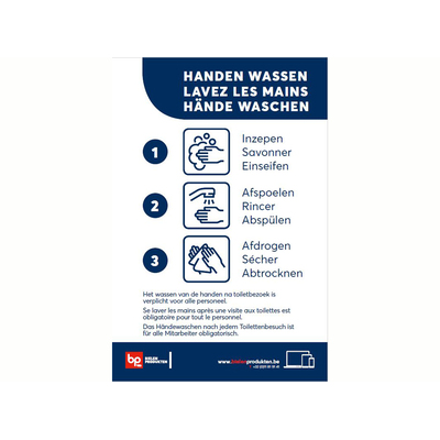 Sticker Handen Wassen Nl/F/E 7