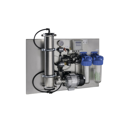 SRO-150 système de filtration d'osmose
- production 150L/h selon filtration à membrane
- controle de qualité permanente 
- montage murale 

Infrastructure à prévoir dans un rayon de +/- 3 m
- pris de corant 230
- robinet d'eau potable avec fil exterieure
- point d'évacutation eau résiduelle ( tuyau 40mm ou sterfput, .... )
