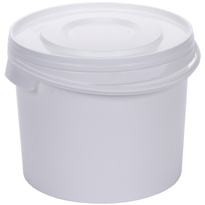 Emmer met deksel - 10,7 l - WIT