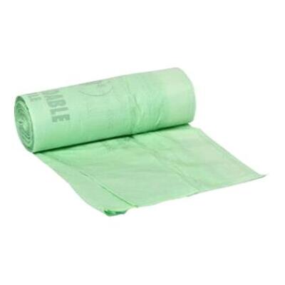 Sac poubelle biodégradable à lien coulissant - 60 x 80 cm - 18µ - 60 l - rouleau 25 pièces