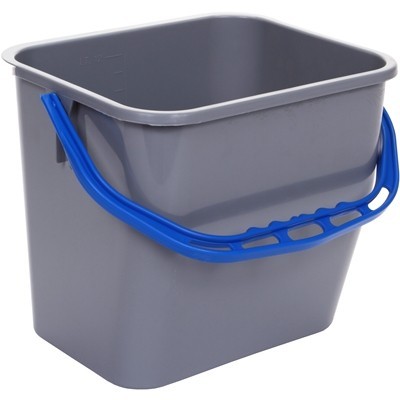 Seau 12L GRIS anse BLEUE