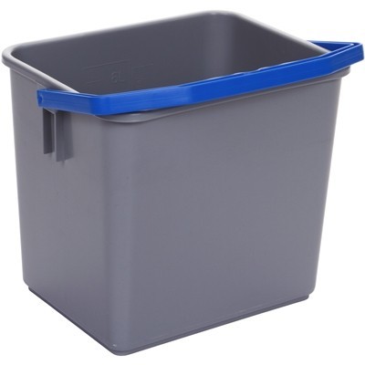 Seau 6L GRIS anse BLEUE