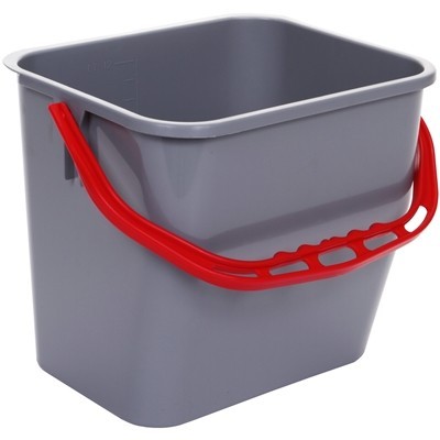 Seau 12L GRIS anse ROUGE