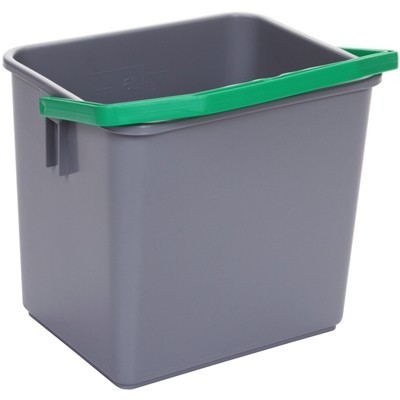 Seau 6L GRIS anse VERTE