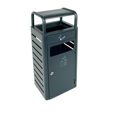 Bomabin Outdoor Barry - poubelle d'extérieur avec cendrier - 22,3 l - GRIS