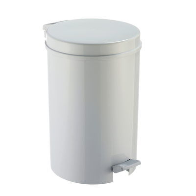 Poubelle à pédale en plastique - 12 l - BLANC