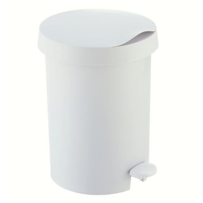 Poub. à péd. en plast 5L BLANC