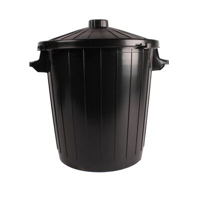 Tonneau en plastique avec couvercle - 50 l - NOIR