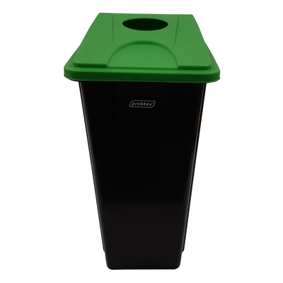 Bomabin Select Flat met flessendeksel - 60 l - ZWART - deksel GROEN