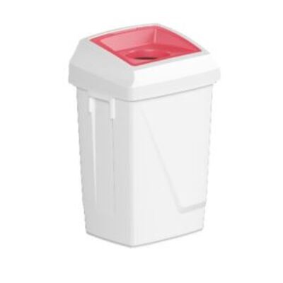 Bomabin Select Fit - 50 l - WIT - deksel rond ROOD