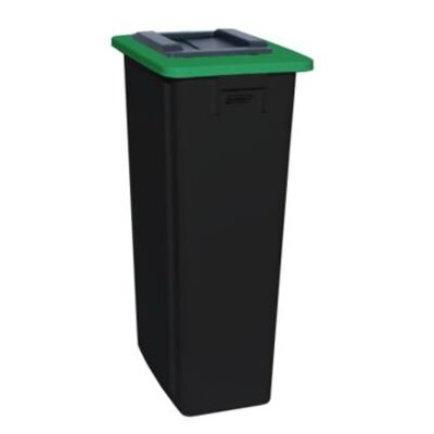 Bomabin Select Flat avec couvercle à clapets - 80 l - NOIR - couvercle VERT
