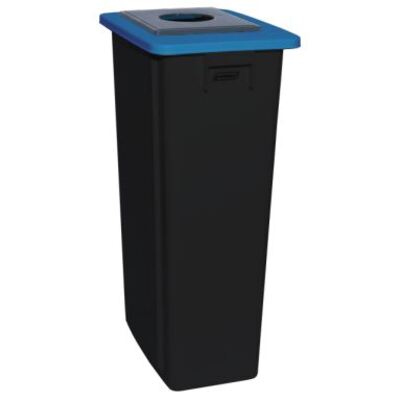 Bomabin Select Flat avec couvercle pour bouteilles - 80 l - NOIR - couvercle BLEU