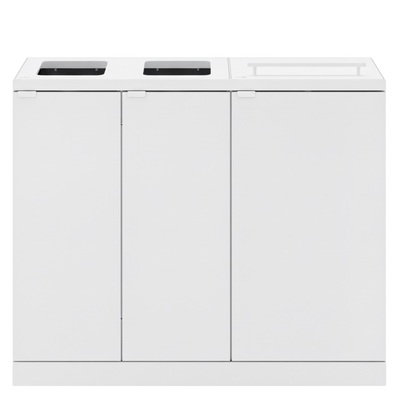 Bomabin Select Bica - 2 x 65 l + 2 x 45 l - BLANC - ouvert/ouvert/couvercle