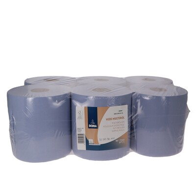 Midi Centerfeed Multirol - recycled tissue - 2 laags - 180 m x 20 cm - BLAUW - 6 rollen