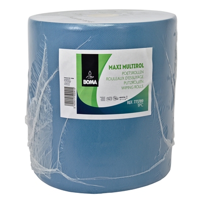 Maxi Multirol - recycled tissue - 3 ply - 400 m x 37 cm - BLUE - 1 roll