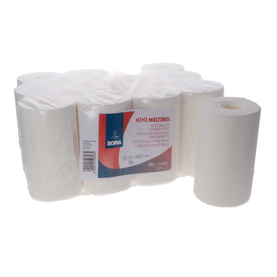 Mini Multirol - virgin tissue - 1 ply - 120 m x 20 cm - WHITE - 12 rolls