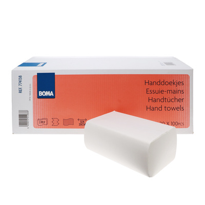 Multifold handdoekjes - zuiver tissue - type "TAD" - 2 laags - 32 x 20 cm - WIT - 2000 stuks (20x100)