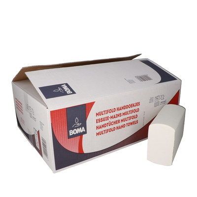 Multifold handdoekjes - zuiver tissue - 2 laags - 24 x 20.3 cm - WIT - 4000 stuks (20x200)