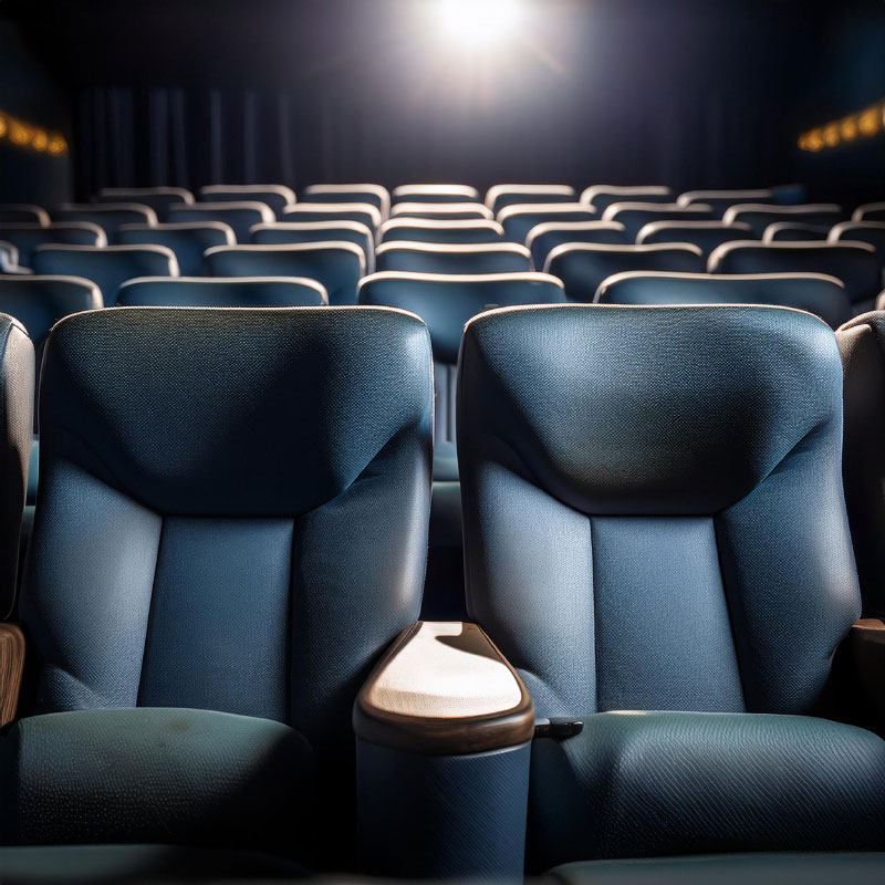 Sièges de cinéma en gros plan