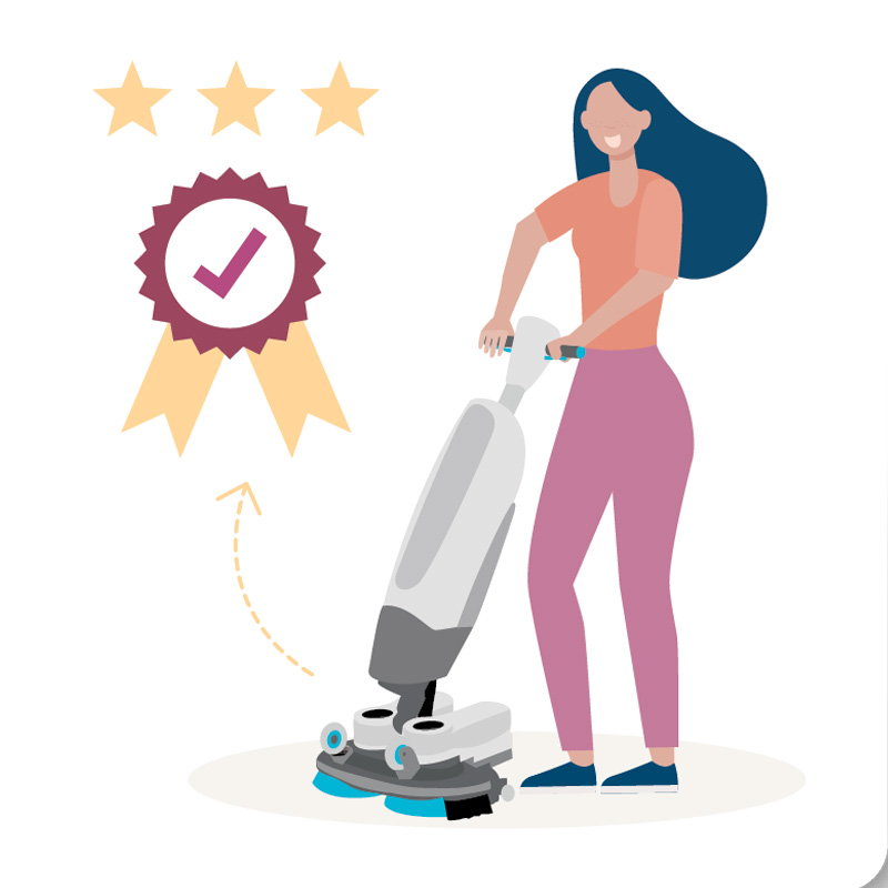 illustration d'une dame avec le i-mop