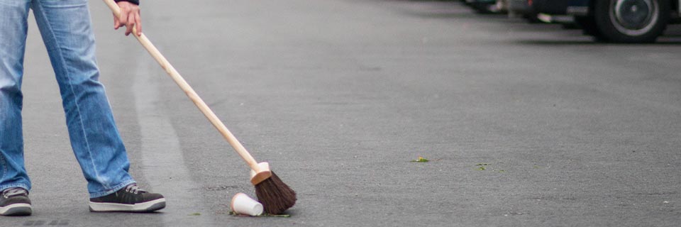 The right equipment for sweeping your car park