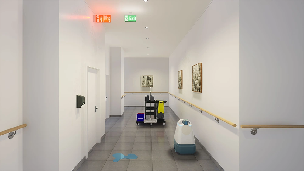 Nettoyage sûr et efficace du couloir