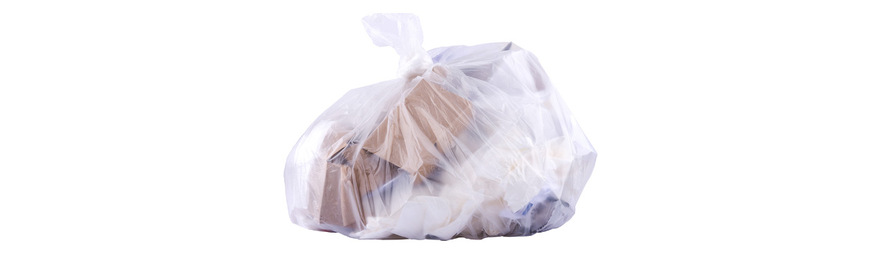 transparent waste bags with business waste