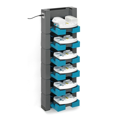 701357: I-Stack wall charger I-mop voor 6 batterij sets (laders niet inbegrepen)