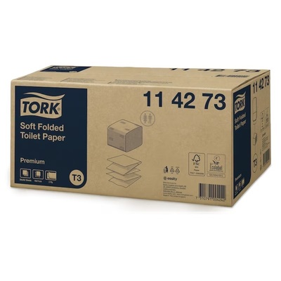 770797: Tork Premium Toilet Paper Folded Soft 2ply 19x11cm 30x252pcs - 114273