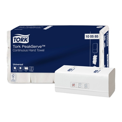 770818: Tork Universal PeakServe Continue - 1 laags - 22,5 x 20,1 cm - 12 x 410 stuks - WIT - 100585