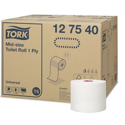 771109: Tork Universal Papier toilette moyen - 1 pli - 135 m x 9,9 cm - 27 rouleaux - BLANC - 127540